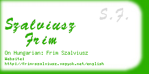 szalviusz frim business card